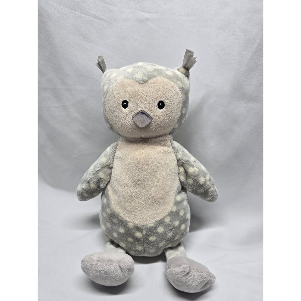 Little Jellycat Ollie The Owl Polka Dot Grey Cream Stuffed Toy- Medium INDIGO105